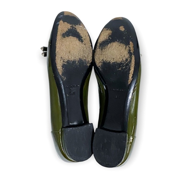 Balenciaga Flat Loafer, Green Patent Leather Knotted Loafer, Size 38.5 EU - Picture 7 of 13